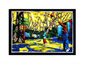 Basketball "Dirt Court" Art Poster Print - Paloma Editions 1998