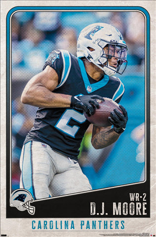 D.J. Moore "Big-Time" Carolina Panthers NFL Football Action Poster - Costacos 2022