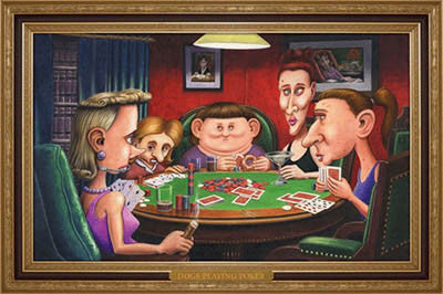 "Dogs" Playing Poker (Ugly Chicks) - Aquarius Inc.