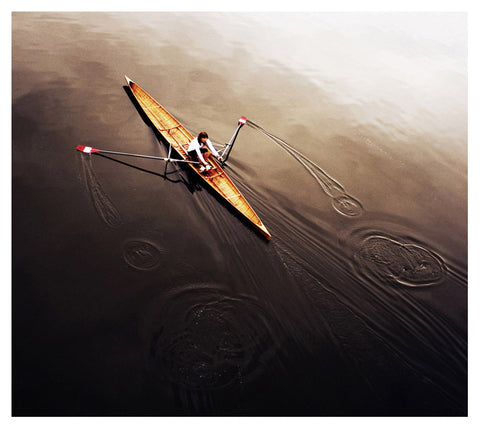 Rowing "Dragonfly" Solo Woman Workout Sports Art Poster Print - Eurographics Inc.