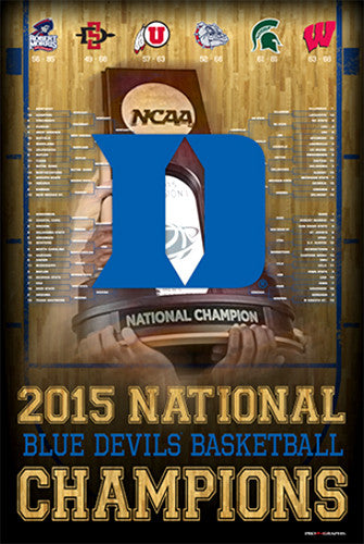 Duke Blue Devils 2015 NCAA Basketball Champions Commemorative Poster - ProGraphs Inc.