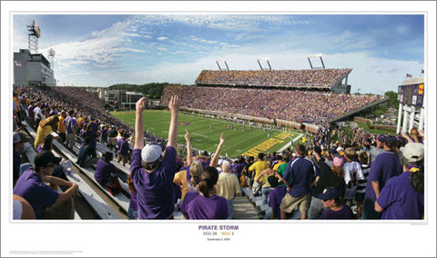 East Carolina Football "Pirate Storm" Dowdy-Ficklen Gameday Poster Print - SPI