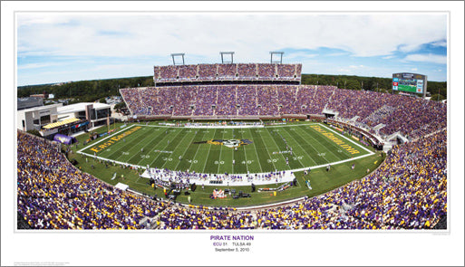 East Carolina "Pirate Nation" Football Gameday Panoramic Poster Print (9/5/2010)