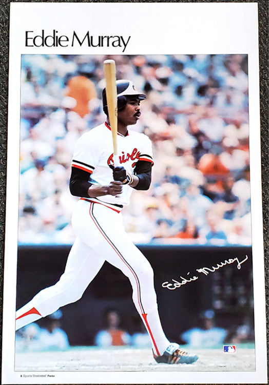 Cal Ripken Jr. Eddie Murray Baltimore Orioles Baseball Illustrated Print  Poster