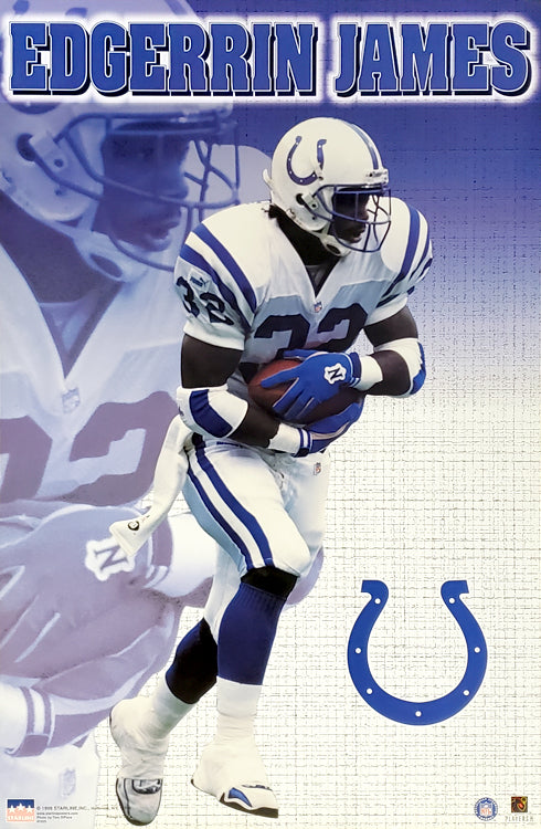 Edgerrin James Action Indianapolis Colts Poster - Starline Inc. 1999 –  Sports Poster Warehouse