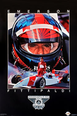 Emerson Fittipaldi Indy 500 Champion Series Racing Superstar Poster - Costacos Brothers 1994