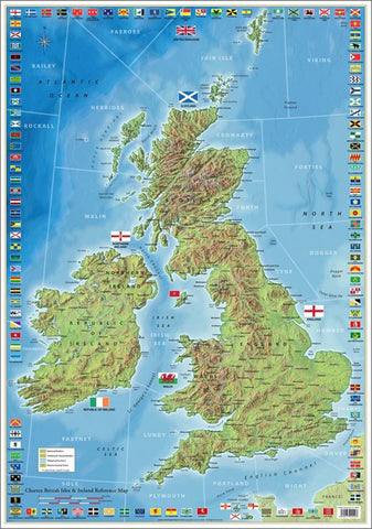 The Ultimate British Isles and Ireland Wall Map Poster w/120 County Flags - Chartex Inc. (UK)