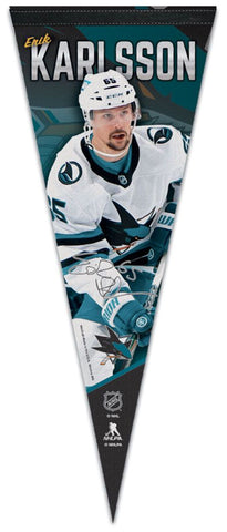 Erik Karlsson Signature Series San Jose Sharks Premium Felt Collector's Pennant - Wincraft 2023