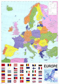 Map of Europe (Political) Wall Poster - GB Eye