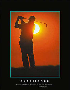Golf "Excellence" Motivational Poster (Kennedy Quote) - Eurographics 16x20