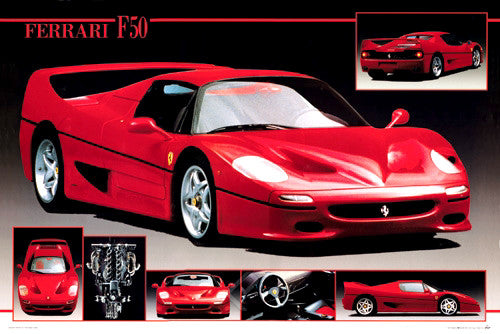 Ferrari F50 Autophile Profile Supercar Poster - Eurographics Inc.