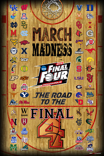 NCAA Men's Basketball March Madness 2015 Official Poster (68-Team Field) - ProGraphs