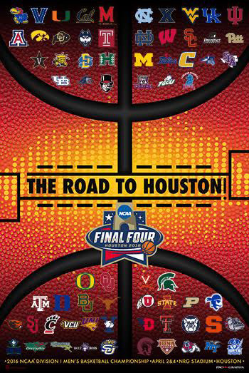 NCAA March Madness 2016 Official Poster (68-Team Field) - ProGraphs Inc.