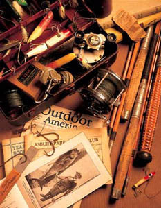 Vintage Fishing "Fly Fishing Memories II" by Michael Harrison Poster Print1992