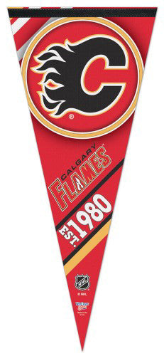 Calgary Flames "Est. 1980" EXTRA-LARGE Premium Felt Collector's Pennant - Wincraft Inc.