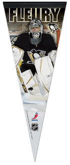 Marc-Andre Fleury "Action" Pittsburgh Penguins Premium NHL Felt Pennant L.E. /2,009