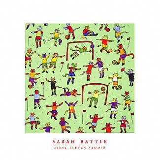 Soccer "Football Cats" by Sarah Battle Art Poster Print - The Art Group 1999