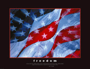 American Flag "Freedom" (JFK Quote) Premium Poster Print - Eurographics Inc.