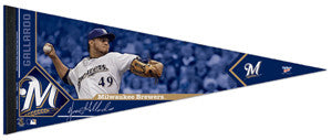 Yovani Gallardo "Signature" Milwaukee Brewers Premium Felt Collector's Pennant (LE /2012)