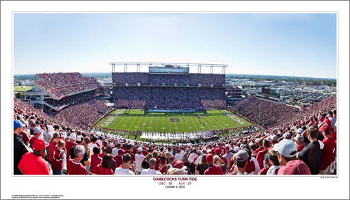 South Carolina Football "Gamecocks Turn Tide" (10/9/2010) Panoramic Poster Print - Sport Photos Inc.