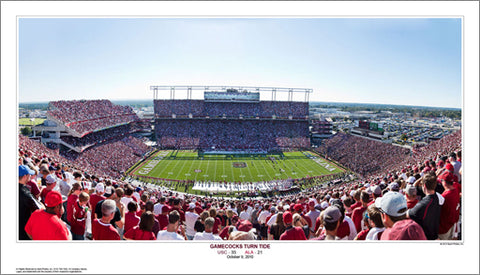 South Carolina Football "Gamecocks Turn Tide" (10/9/2010) Panoramic Poster Print - Sport Photos Inc.