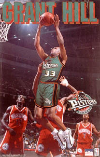 Grant Hill "Action" Detroit Pistons NBA Action Poster - Starline 1997