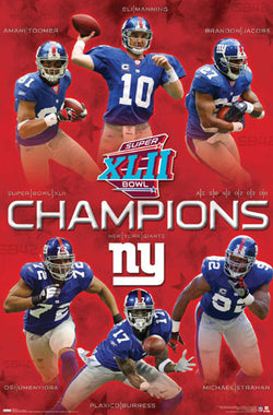 New York Giants Super Bowl XLII Champions Commemorative Poster - Costacos 2008 - LAST ONE