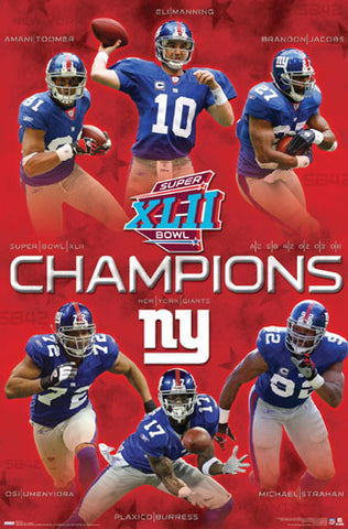 New York Giants Super Bowl XLII Champions Commemorative Poster - Costacos 2008 - LAST ONE
