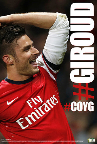 Olivier Giroud "COYG" Arsenal FC Goal Celebration Soccer Poster - Starz 2014 (#45)