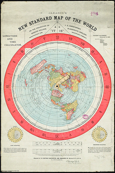 Gleason's New Standard MAP OF THE WORLD (1892) 24x36 Wall POSTER Reproduction - Posterservice Inc. 2020