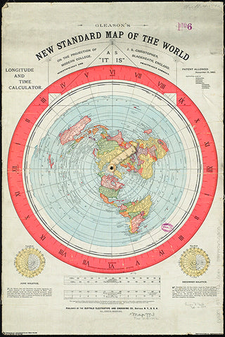 Gleason's New Standard MAP OF THE WORLD (1892) 24x36 Wall POSTER Reproduction - Posterservice Inc. 2020
