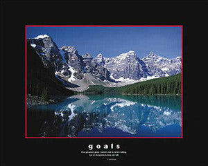 Mountain Landscape "Goals" Confucious Quote Motivational Poster - Eurographics 16x20