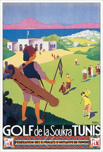 Golf in La Soukra, Tunisia (c.1932) Vintage Poster Reprint - Eurographics