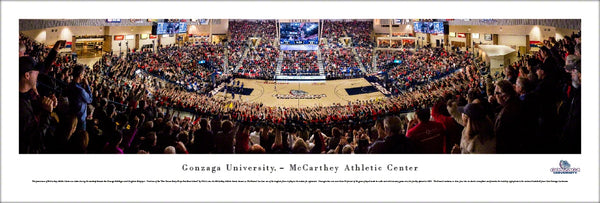 Gonzaga Bulldogs Basketball McCarthey Center Game Night Panoramic Poster Print - Blakeway Worldwide