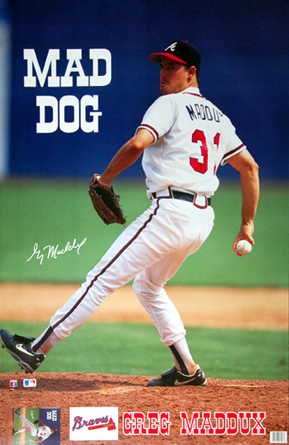 Greg Maddux Mad Dog Atlanta Braves Poster - Marketcom Inc. 1993 – Sports  Poster Warehouse