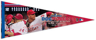 Roy Halladay "DOC-tober!" (NLDS No-Hiiter) Premium Felt Pennant - Wincraft Inc.