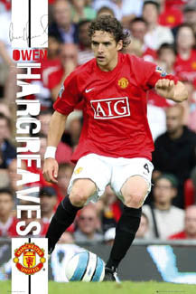 Owen Hargreaves "Signature Action" Manchester United EPL Soccer Football Poster - GB Posters 2007