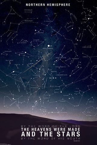 Map of the Stars "By the World of the Lord" (Psalm 33:6) Astrology Poster - Slingshot Publishing