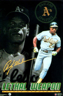 Rickey Henderson "Lethal Weapon" Oakland A's Poster - Costacos 1992