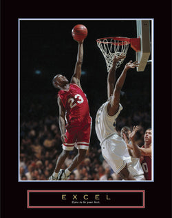 Basketball "Excel" Michael Jordan-Style Motivational Poster - Front Line