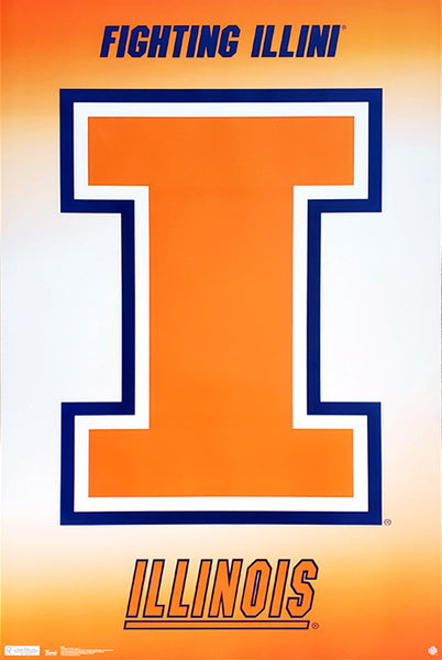 University of Illinois Fighting Illini Official NCAA Logo Poster - Costacos Sports
