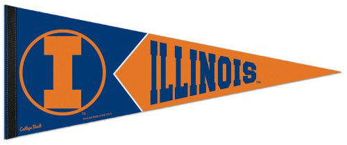 Illinois Fighting Illini Retro College Vault Style Premium Felt Collector's Pennant - Wincraft Inc.