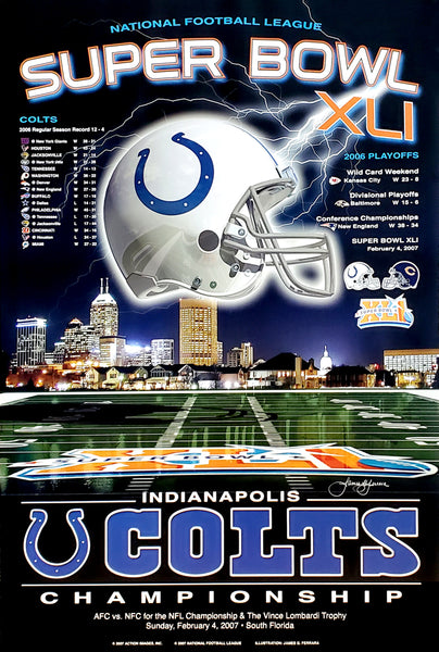 Indianapolis Colts "Super Season XLI" AFC Championship Poster - Action Images 2007