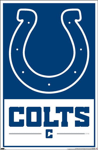 Indianapolis Colts Official NFL Football Team Logo and Wordmark Poster - Costacos Sports