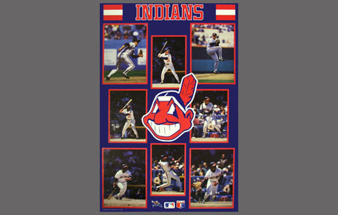 Cleveland Indians 1987 8-Player Team Action Poster - Starline 1987