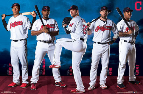 Cleveland Indians Superstars 2017 POSTER (Brantley, Encarnacion, Kluber, Kipnis, Ramirez)