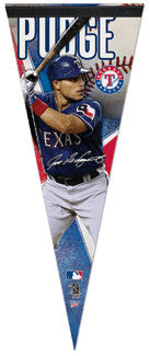 Ivan Rodriguez "Signature" Texas Rangers Premium Felt Pennant L.E. /2,009
