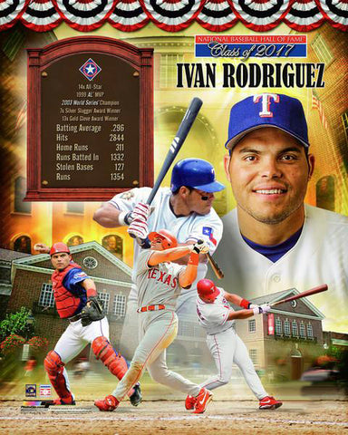 Ivan Rodriguez Hall of Fame Class of 2017 Commemorative Premium POSTER Print - Photofile