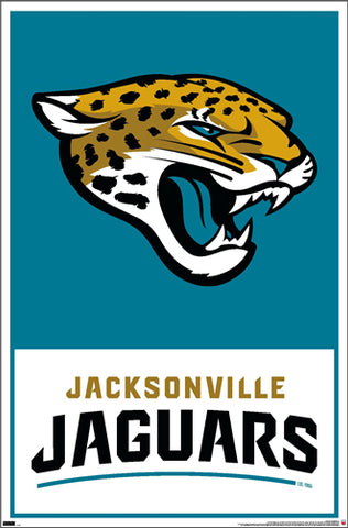 Jacksonville Jaguars Official NFL Football Team Logo and Script Poster - Costacos Sports