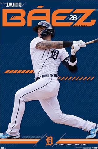Javier Baez "Superstar" Detroit Tigers Official MLB Baseball Action Poster - Costacos Sports